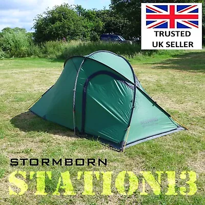 STORMBORN 2 Person Camping Tent - Semi-Geodesic Design - 3.3kg - STATION13 - NEW • £189