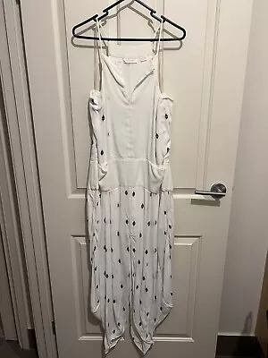 $39 • Buy Sass Bide Long Dress Size 12 See Photo Fault Pull White Viscose Rayon