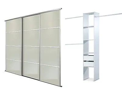 Sliding Wardrobe Doors (4 Pane Mirror X 3) & Storage. Up To 2235mm (7ft 4ins) • £429.99