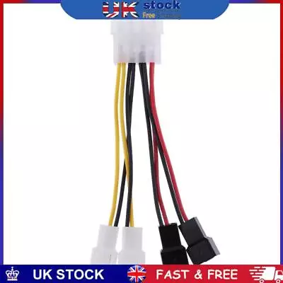 1pcs 4-Pin To 3-Pin Fan Power Cable Adapter Connector 12v*2 / 5v*2 • £4.49