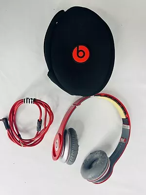 Beats By Dr. Dre Solo HD (Monster Edition) Wired Ear Headphones Red 3.5mm Jack • $12