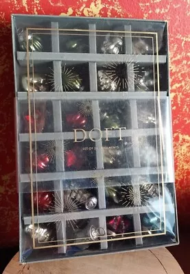 DOFT Made In India - 2” Miniature Glass Set Of 24 Christmas Ornaments - NIB • $30