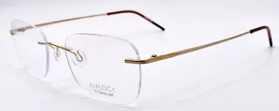 Airlock Wisdom 200 711 Men's Eyeglasses Frames Rimless Titanium 52-18-140 Gold • $62.91