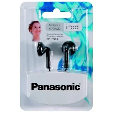 Panasonic RP-HV094E-K In-Ear Stereo Earphones Headphones For/iPod/MP3 New • £4.95