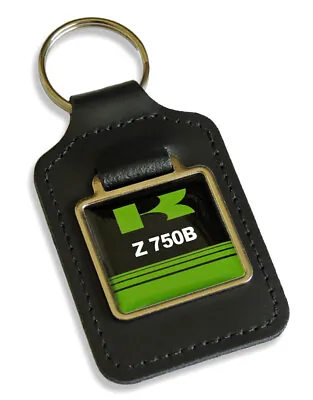 Keyfob For Kawasaki Z 750 B Key Leather Keyring Z750 750B Twin Green/Black Fob • £6.49