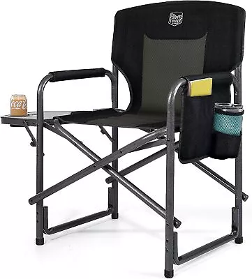 Timber Ridge Camping Chair Heavy Duty 150kg Directors Chair Black  • £116.99