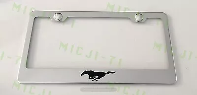 Mustang Logo Stainless Steel License Plate Frame Holder Rust Free • $10.95