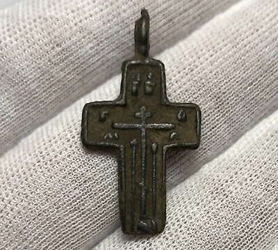 NICE WEARABLE LATE MEDIEVAL RELIGIOUS ORTHODOX CROSS 15th-16th CENTURY -GENUINE- • £24.99