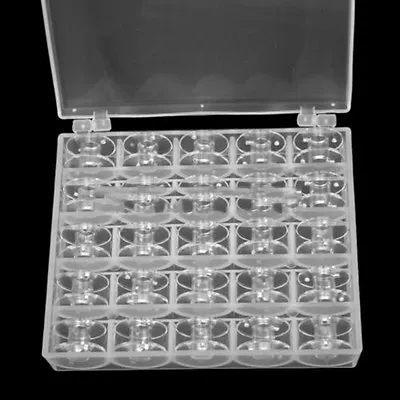 25 Clear Bobbins For Sewing Singer Plastic Spool Box Machine Brother Janome • £3.40