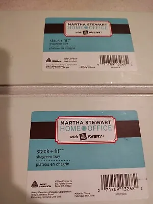Martha Stewart Home Office With Avery Stack + Fit  Shagreen Tray White Lot Of 2 • $20