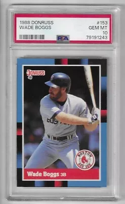 1988 Donruss Wade Boggs #153 PSA 10 Gem Mint Baseball Card. • $54.97