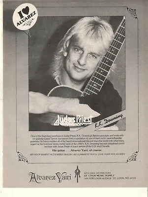 Judas Priest K K Downing 1983 Ad- Alvarez Yairi Guitars  Advertisement • $11.99