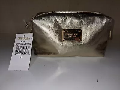 Michael Kors Jet Set Small Cosmetic Handbag Pale Gold New! • $39.95