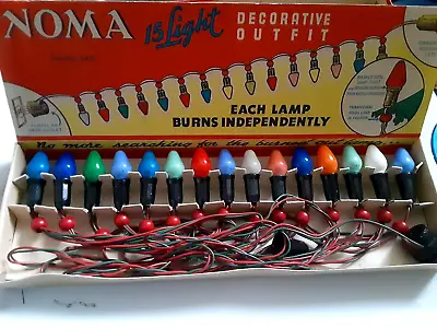 Noma Vintage Christmas Lights Mazda Lamps Berry Bead Complete Set • $28