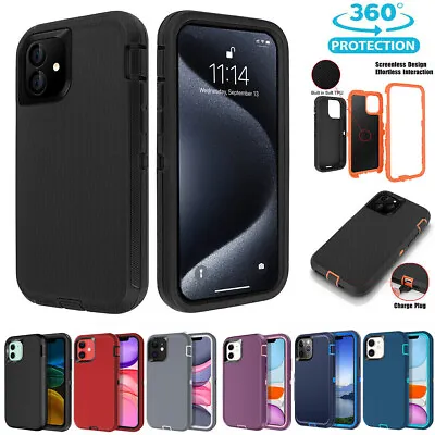 $11.99 • Buy For IPhone 14 13 12 11 15 Pro XS Max XR Case Rugged Shockproof Heavy Duty Cover