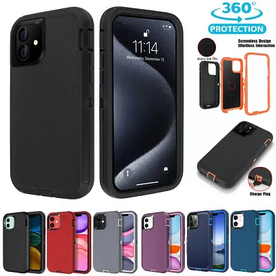 For IPhone 14 13 12 11 15 Pro XS Max XR Case Rugged Shockproof Heavy Duty Cover • $10.99