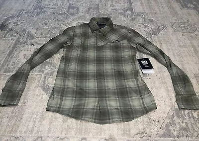 New Outdoor Research Men's Astroman L/S Sun Shirt Sz Small Fatigue Plaid Green • $65.99