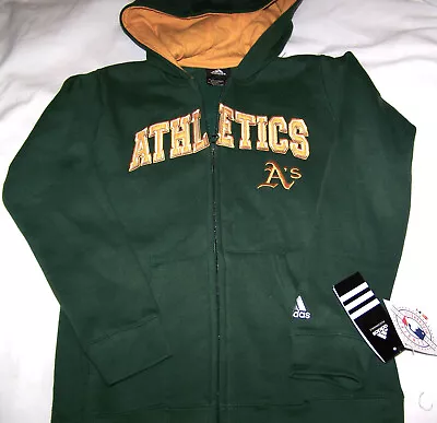 Adidas YOUTH  M 10/12 Zipper Hooded Sweatshirt Jacket MLB OAKLAND A'S ATHLETICS • $25
