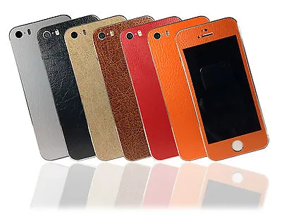 Leather Effect Skin For IPhone 5s Sticker Wrap Cover Decal Protector Case • £3.99