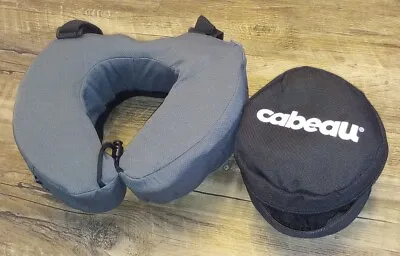 CABEAU Travel Pillow Neck Support Memory Foam Pillow W/ Strap Bag Grey Car Plane • $22.99