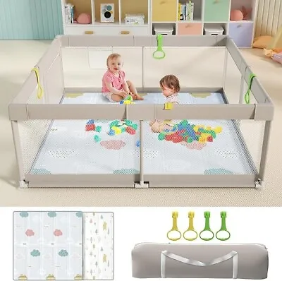 UANLAUO Baby Playpen With Mat 59x59inch For Babies And Toddlers Extra Large ! • £49.99