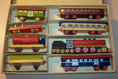 Vintage Toia Wooden Train Set Czechoslovakia 1950's • $19.99