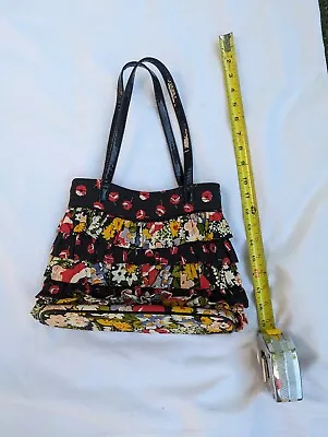 Vera Bradley Mod Floral Purse Black Red Yellow White With Ruffles Handbag  • $15