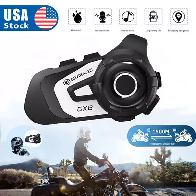 8 Riders 1500m Motorcycle Intercom Bluetooth 5.1 Helmet Headset Stereo Music FM • $49.59