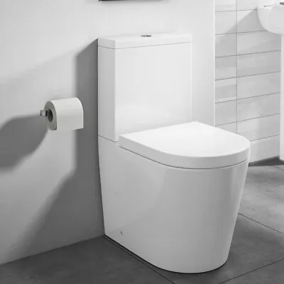 £159 • Buy Modern Fully Back To Wall CC Rimless WC Pan Toilet Soft Close Seat Dual Flush