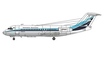 New! F-RSIN FRP4091 Fokker F28-4000 (Aerolineas Argentinas) - 1:144 Model • $29.90