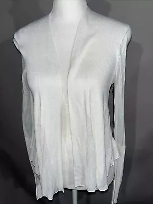 NWT Simply Vera Wang Star White Open Front Cardigan Sweater Sz Small New $58 • $10