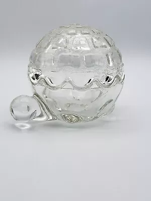 Anchor Hocking Clear Glass Turtle Trinket Box Shell Lid USA Mid Century VTG 1977 • $29.95