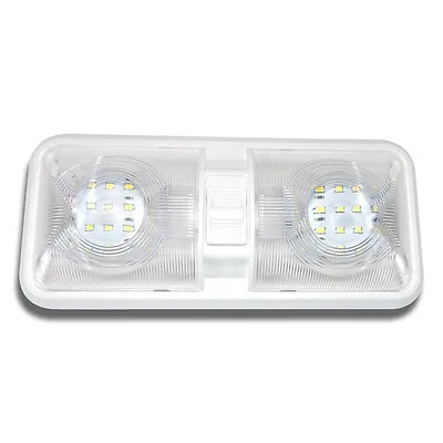 NEW RV LED 12v CEILING FIXTURE DOUBLE DOME LIGHT FOR CAMPER TRAILER RV MARINE • $12.99