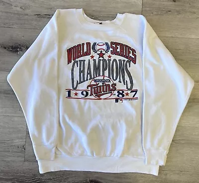 Vintage Minnesota Twins Sweatshirt Large Logo 7 Raglan 1987 World Series 80s • $30