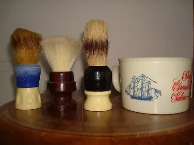 Vintage 50's Old Spice Shaving Mug And 3 Vintage Brushes • $15.99