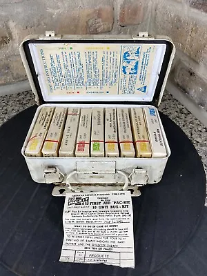 Vintage 1970s Metal ACME Cotton Products Co. Unit First Aid Kit Box #10 Pac 5004 • $39.99