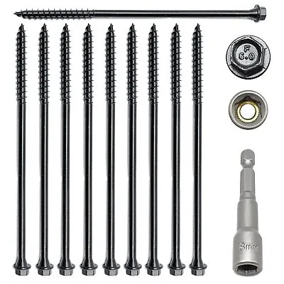 All Sizes Of GENUINE Black TimberLOK Sleeper Decking Hex Head Fastener Screws • £12.99