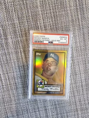 Mickey Mantle 2008 Topps Rc Rookie Reprint Gold Refractor Yankees Sp Psa 6 🔥  • $225