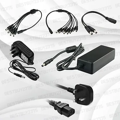 Cctv Power Supply 12 Volt 2 / 4.16 / 5 Amp Power Splitter Cctv Camera Led Psu Uk • £15.99