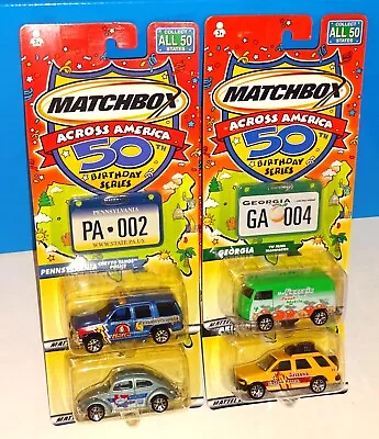 Matchbox Across America Lot Of 4 #2 Tahoe #4 VW Panel Van #6 VW Beetle #48 Rodeo • $9