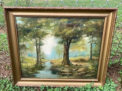 Vintage Framed Oil Painting On Canvas Signed W. Page Antique Art • $1995.95