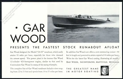 1931 Gar Wood Runabout Boat Classic Photo Vintage Print Ad • $9.99