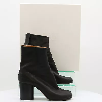 Maison Margiela Tabi 80 Womens Ankle Boot Uk 4.5 Eu 37.5 Black Leather Rrp £1000 • £409.50