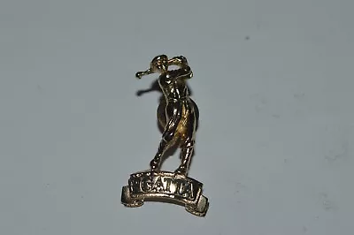 Vintage PGATTA TOUR Tournaments Association Lapel Pin Metal Gold Color Excellent • $15.19