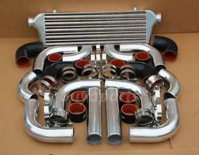 12x 2.5' Black Coupler+ Chrome Piping+ Intercooler Kit Toyota Corolla Celica Mr2 • $206.99