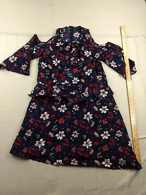 $10.51 • Buy Rachel Zoe - Floral Cold Shoulder Dress - Women - Small - Blue