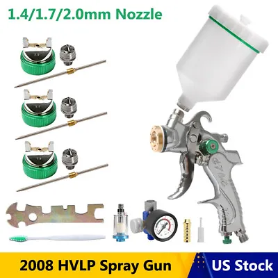 $17.99 • Buy 2008 HVLP Air Spray Gun Kit Auto Paint Gravity Feed Primer 1.4-2.0mm Nozzle