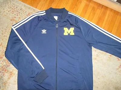 UNIVERSITY MICHIGAN ADIDAS TRACK JACKET Zip-Up Sweatshirt Wolverines Mens XL • $39.99