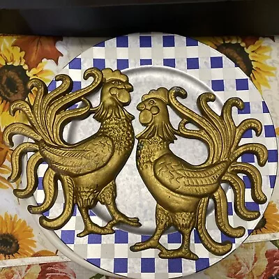 Vintage Mid-century Cast Iron Rooster Cock Wall Hanging Art Rustic 7  • $25