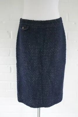 $118 J.CREW No 2 Textured Tweed Wool Blend Skirt 98003 6/8 BLUE NWOT Sample • $14.30